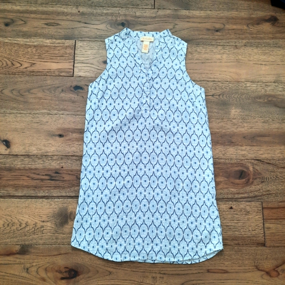 Lucy and Laurel Casual Sleeveless Linen Shift Dress